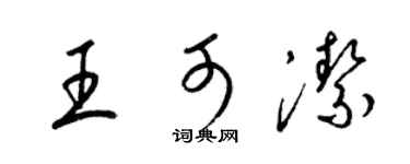 梁锦英王可洁草书个性签名怎么写