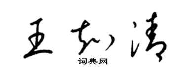 梁锦英王知清草书个性签名怎么写