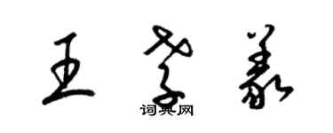 梁锦英王孝义草书个性签名怎么写