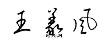 梁锦英王义风草书个性签名怎么写