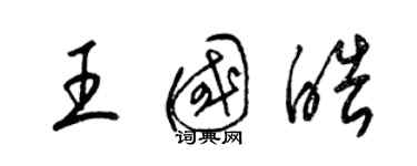 梁锦英王国皓草书个性签名怎么写