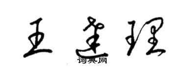 梁锦英王达理草书个性签名怎么写