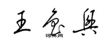 梁锦英王鲁兴草书个性签名怎么写