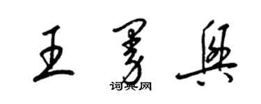 梁锦英王曼兴草书个性签名怎么写