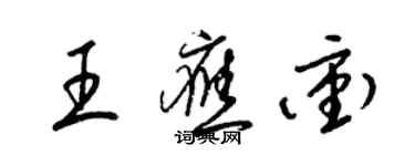 梁锦英王应冲草书个性签名怎么写