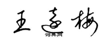 梁锦英王远梅草书个性签名怎么写