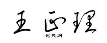 梁锦英王正理草书个性签名怎么写