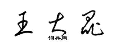 梁锦英王大昆草书个性签名怎么写