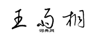 梁锦英王雨桐草书个性签名怎么写