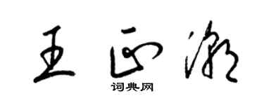 梁锦英王正潮草书个性签名怎么写