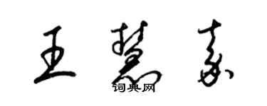 梁锦英王慧嘉草书个性签名怎么写