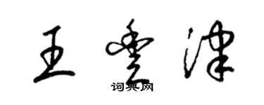 梁锦英王丰津草书个性签名怎么写