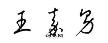 梁锦英王嘉男草书个性签名怎么写