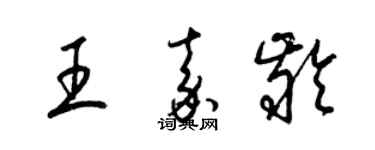 梁锦英王嘉龄草书个性签名怎么写