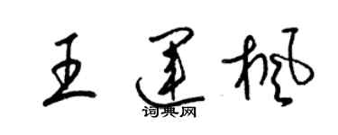 梁锦英王运枫草书个性签名怎么写