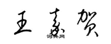 梁锦英王嘉贺草书个性签名怎么写