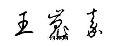 梁锦英王嵬嘉草书个性签名怎么写