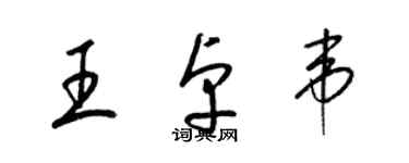梁锦英王卓韦草书个性签名怎么写