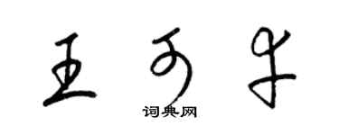 梁锦英王可幸草书个性签名怎么写