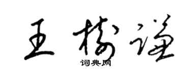 梁锦英王树谦草书个性签名怎么写