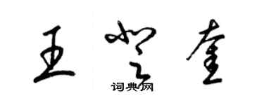 梁锦英王登奎草书个性签名怎么写