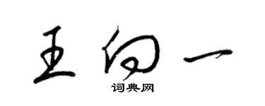 梁锦英王向一草书个性签名怎么写