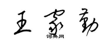 梁锦英王家勤草书个性签名怎么写