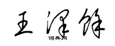 梁锦英王泽余草书个性签名怎么写