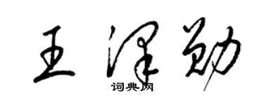 梁锦英王泽勋草书个性签名怎么写