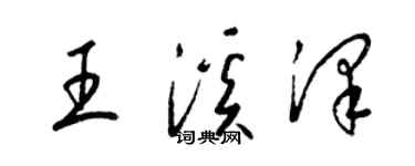 梁锦英王溪泽草书个性签名怎么写