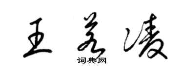 梁锦英王若凌草书个性签名怎么写