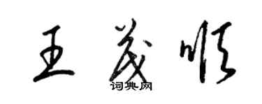 梁锦英王茂顺草书个性签名怎么写