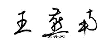 梁锦英王燕南草书个性签名怎么写