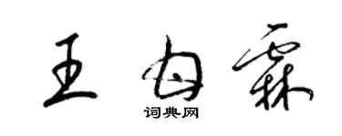 梁锦英王甘霖草书个性签名怎么写