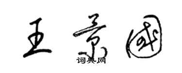 梁锦英王景国草书个性签名怎么写