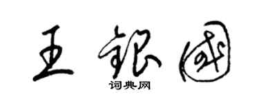 梁锦英王银国草书个性签名怎么写