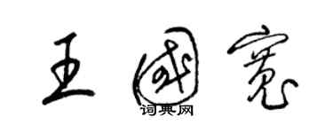 梁锦英王国宽草书个性签名怎么写
