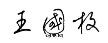 梁锦英王国枚草书个性签名怎么写