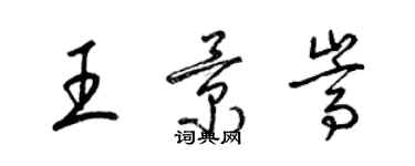 梁锦英王景嵩草书个性签名怎么写