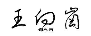 梁锦英王向岗草书个性签名怎么写