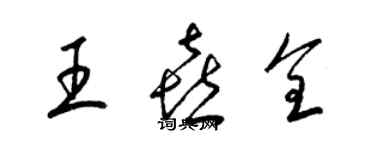 梁锦英王喜全草书个性签名怎么写