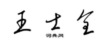 梁锦英王士全草书个性签名怎么写