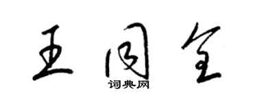 梁锦英王同全草书个性签名怎么写