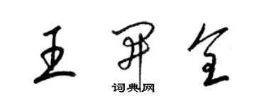 梁锦英王开全草书个性签名怎么写