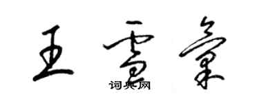 梁锦英王雪汇草书个性签名怎么写