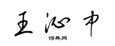 梁锦英王沁中草书个性签名怎么写