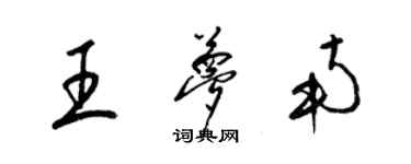 梁锦英王梦南草书个性签名怎么写