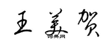 梁锦英王美贺草书个性签名怎么写