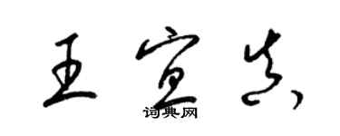 梁锦英王宜真草书个性签名怎么写