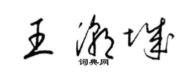 梁锦英王潮城草书个性签名怎么写